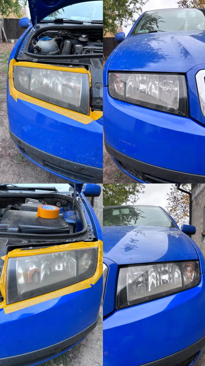 Renowacja lamp samochodowych — porównanie — realizacja MuchiClean